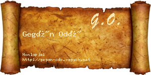 Gegán Odó névjegykártya